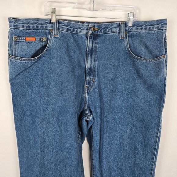 Jeep Jeans Men's 46 x 30 Blue Teflon HT Medium Wash Straight Leg Regular Fit - Picture 3 of 16